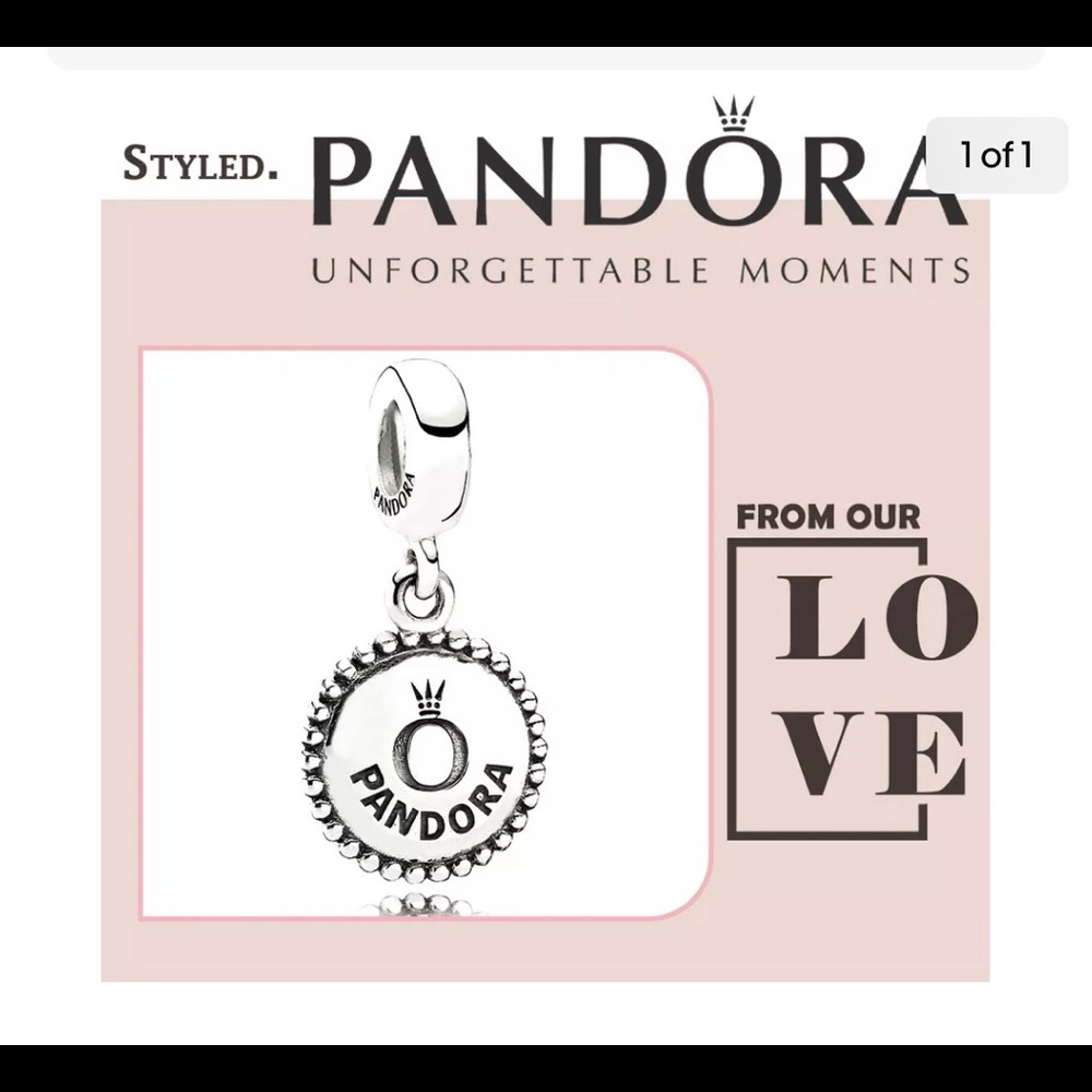 PANDORA Engraveable  Icon Dangle Charm. NEW